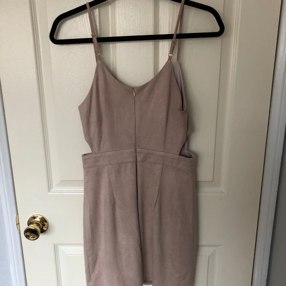 F21 Nude/Light Pink Suede Body Con with Cut-Outs - Picture 2 of 2